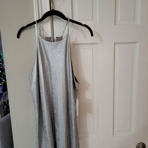 Halston Heritage Shimmering Silver Dress